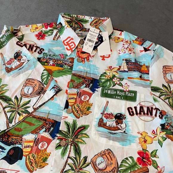 Reyn Spooner San Francisco Giants Shirt Mens Hawaiian MLB Willie Mays